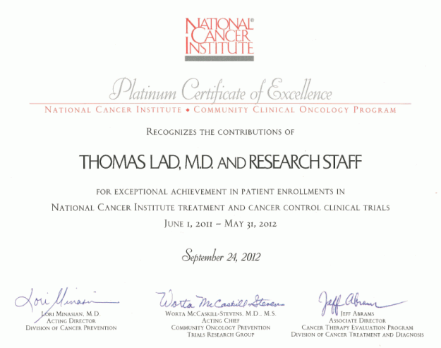 Chicago MBCCOP receives NCI award for outstanding accrual in 2012 - 1 Chicago MBCCOP receives NCI award for outstanding accrual in 2012 - 1